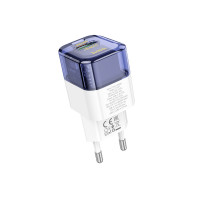 СЗУ QC3.0 (Вх. AC 100-240V, PD 30W, 1xUSB-A + 1xUSB-C) hoco C131A Blue