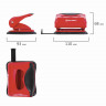 Дырокол до 20л. Brauberg Jet Pro с линейкой, корпус пластик, красно-черный [228599] 3
