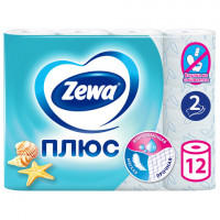 Бумага туалетная 12рул/уп ZEWA Plus "СВЕЖЕСТЬ ОКЕАНА" 2-слойная, тиснение, белая [114752]
