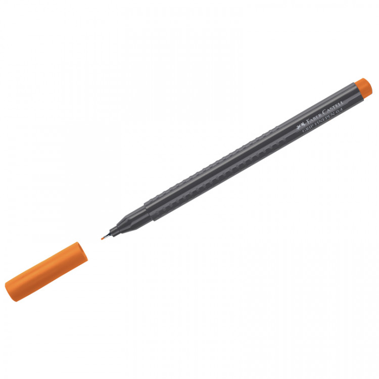 Ручка капиллярная 0.4мм трехгранная Faber-Castell "Grip Finepen" оранжевая [151615]