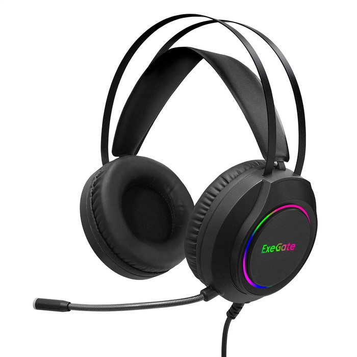 Наушники с микрофоном (гарнитура) ExeGate Cosmos HS-702GL (USB, объемный звук 7.1, шнур 2.5м)