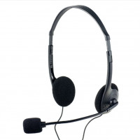 Наушники с микрофоном Perfeo CHAT (2 x jack 3.5мм, шнур 1.8м) [PF-CHAT-BLK]