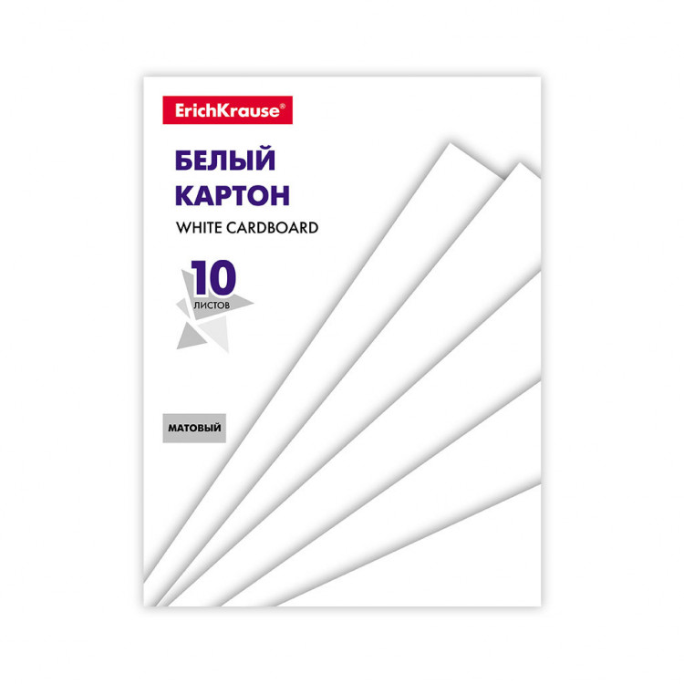 Картон белый немелованный  А4 10л. ErichKrause "Basic" 170 г/м2, склейка [53158]