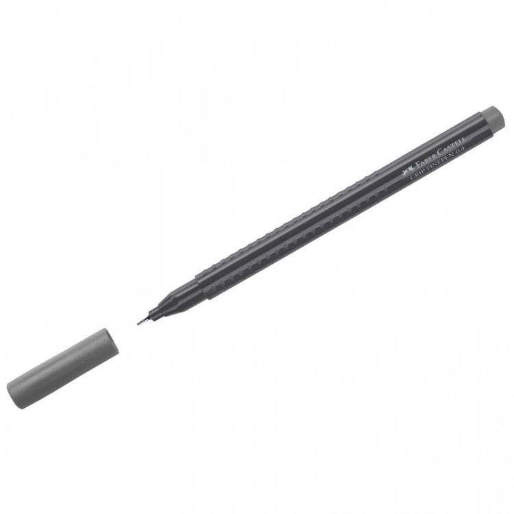 Ручка капиллярная 0.4мм трехгранная Faber-Castell "Grip Finepen" теплая серая [151672]