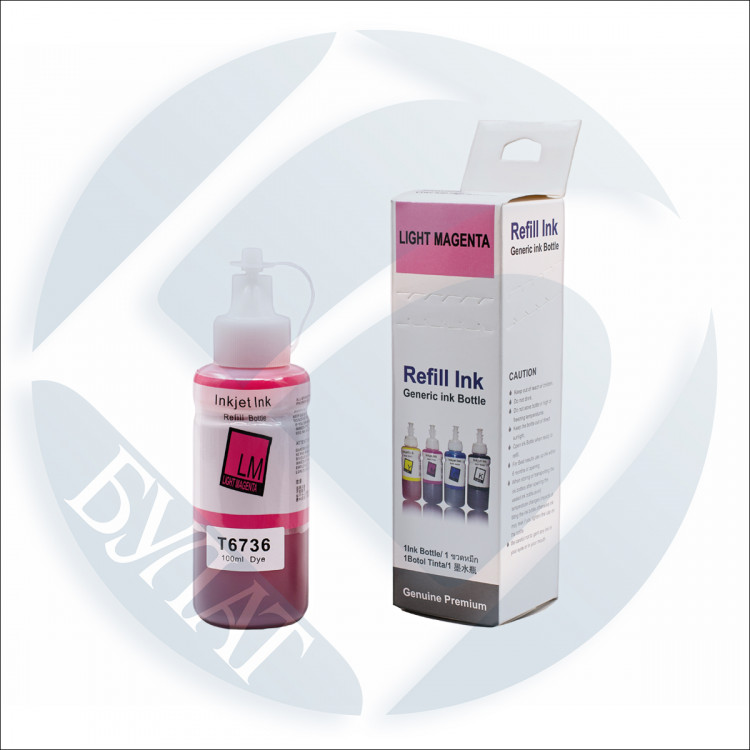 Чернила [T6736 Light Magenta] водные для Epson L800, L805,L8050, L1800, L1805, L18050 (100мл) Premium ink
