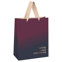 Пакет подарочный бумажный 32x26x12см MESHU "Wine gradient" фольга, ламинация матовая [MS_51975]